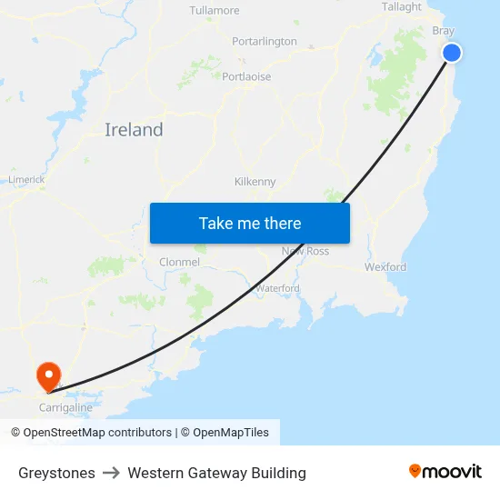 Greystones to Western Gateway Building map