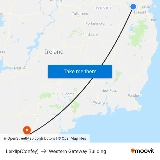 Leixlip(Confey) to Western Gateway Building map