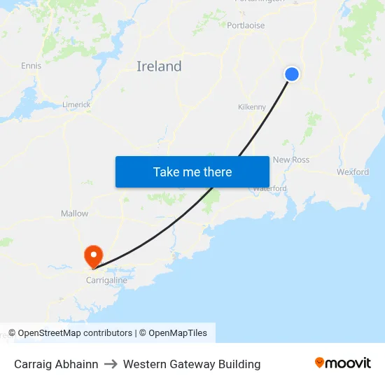 Carraig Abhainn to Western Gateway Building map