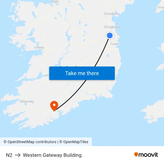 N2 to Western Gateway Building map