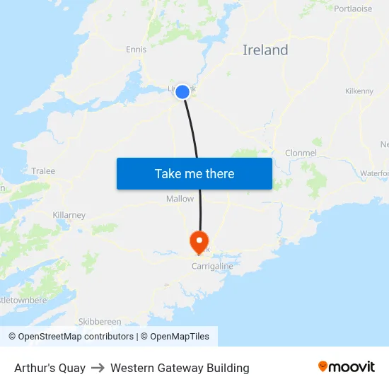 Arthur's Quay to Western Gateway Building map