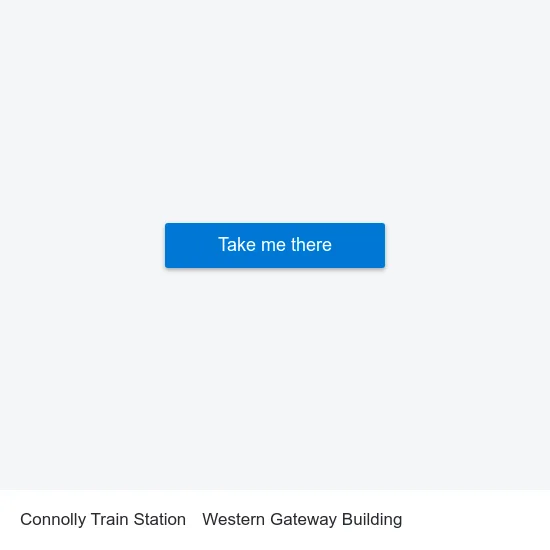Connolly Train Station to Western Gateway Building map