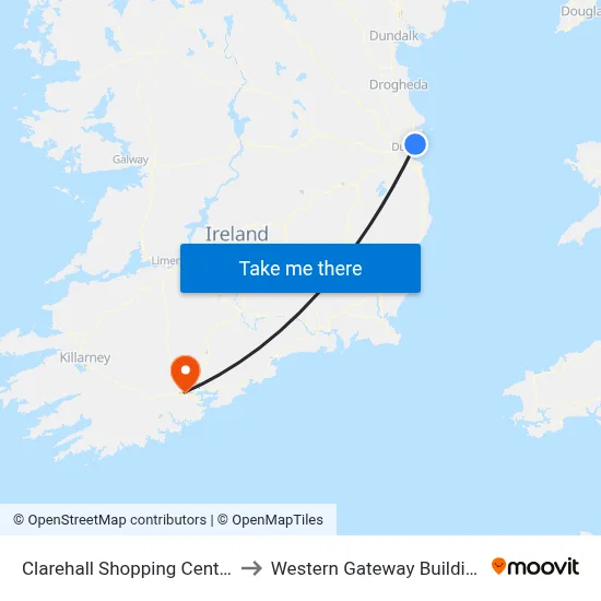 Clarehall Shopping Centre to Western Gateway Building map