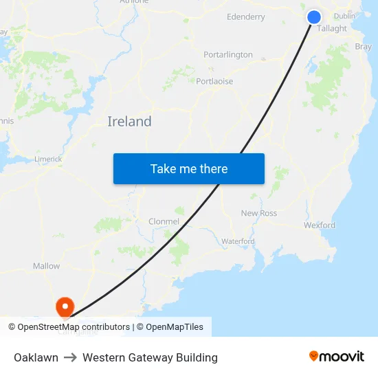 Oaklawn to Western Gateway Building map