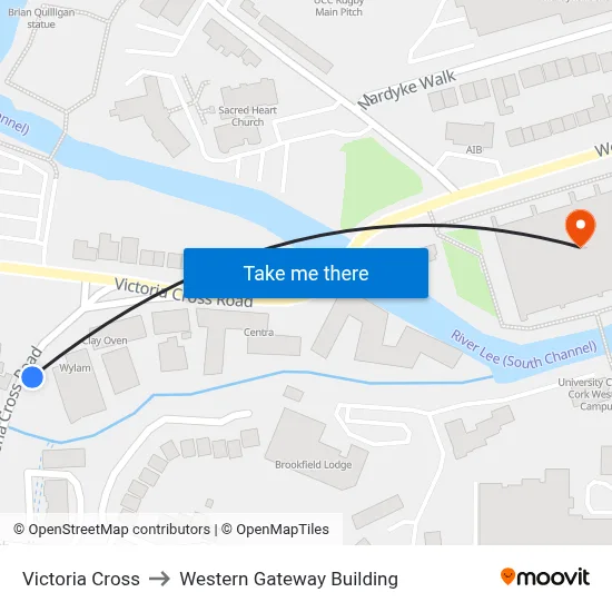 Victoria Cross to Western Gateway Building map