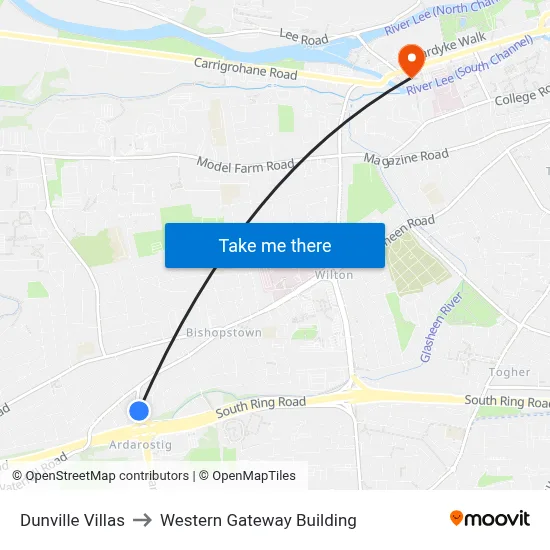 Dunville Villas to Western Gateway Building map