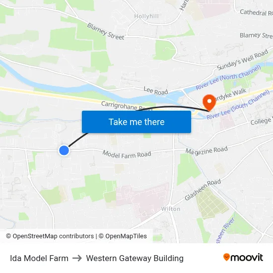 Ida Model Farm to Western Gateway Building map