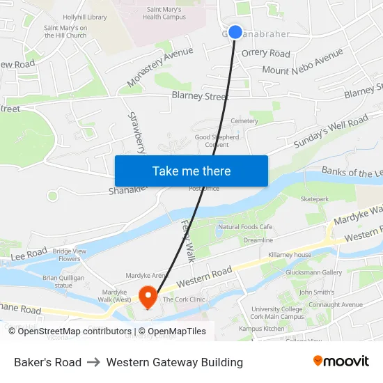 Baker's Road to Western Gateway Building map