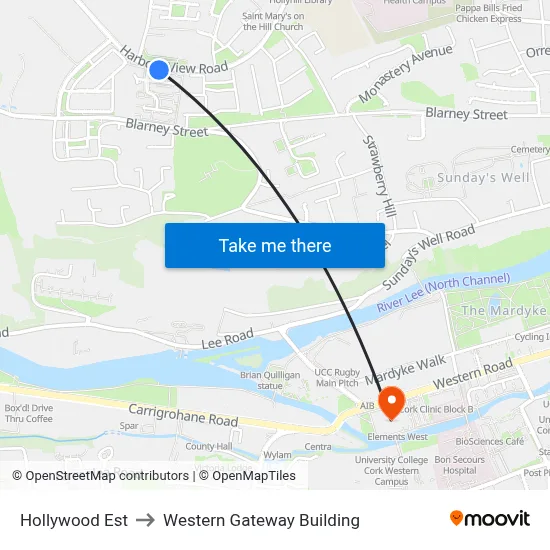 Hollywood Est to Western Gateway Building map