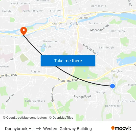 Donnybrook Hill to Western Gateway Building map