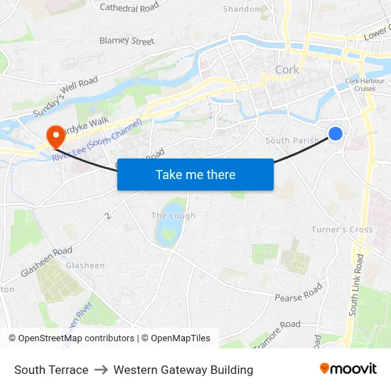 South Terrace to Western Gateway Building map