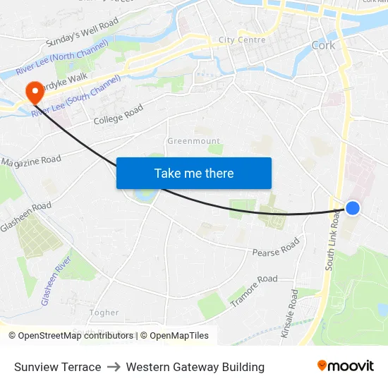 Sunview Terrace to Western Gateway Building map