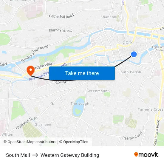 South Mall to Western Gateway Building map