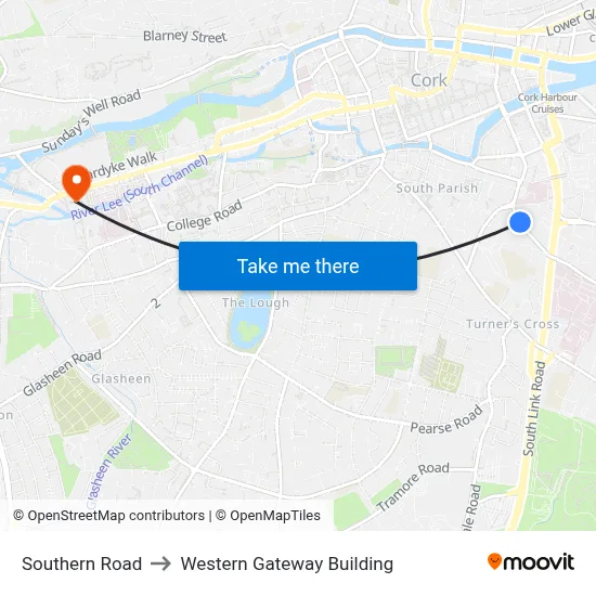 Southern Road to Western Gateway Building map