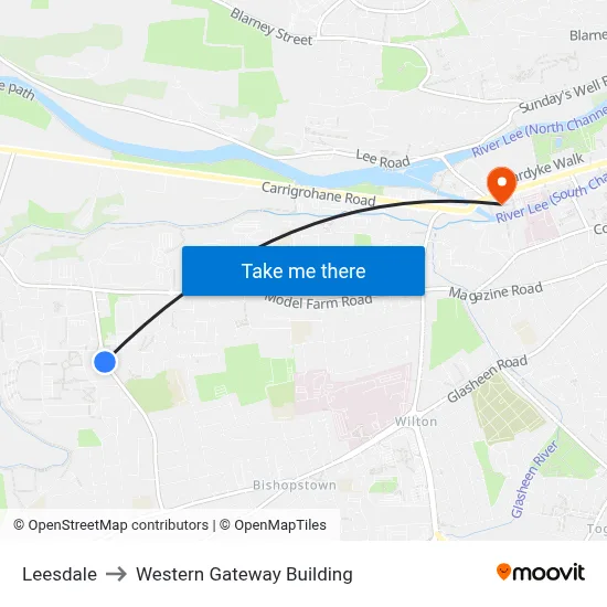 Leesdale to Western Gateway Building map