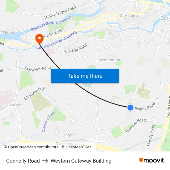 Connolly Road to Western Gateway Building map
