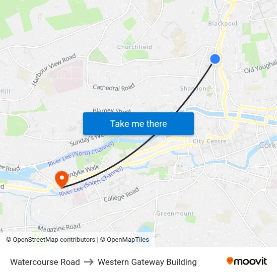 Watercourse Road to Western Gateway Building map
