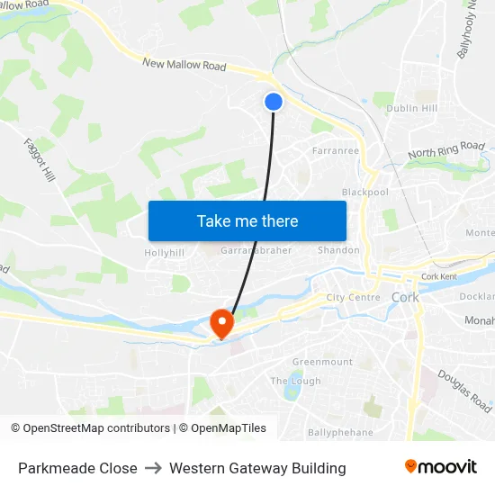 Parkmeade Close to Western Gateway Building map