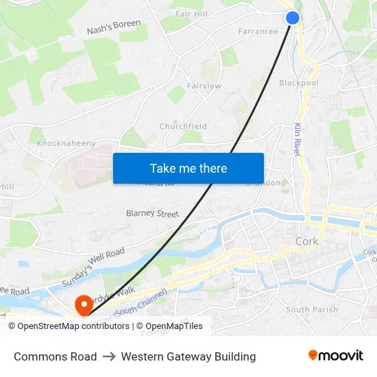 Commons Road to Western Gateway Building map