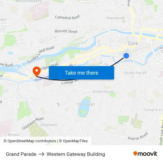Grand Parade to Western Gateway Building map