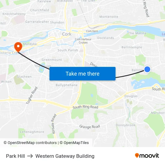 Park Hill to Western Gateway Building map