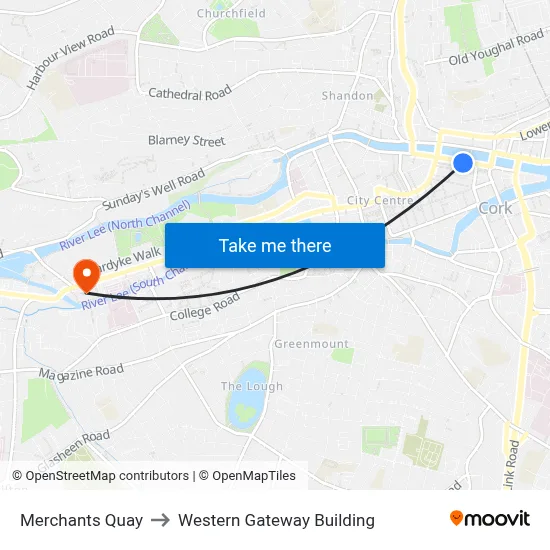 Merchants Quay to Western Gateway Building map