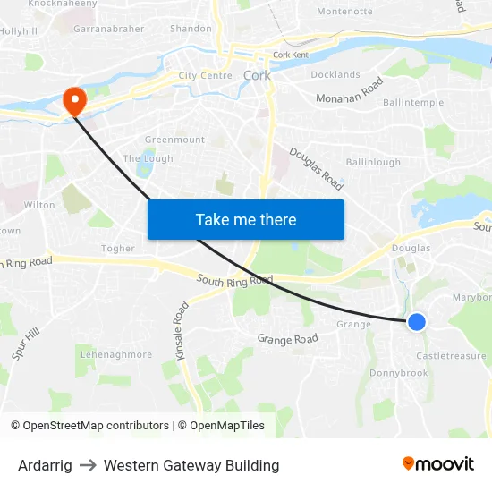 Ardarrig to Western Gateway Building map