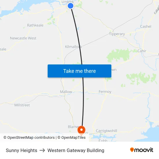 Sunny Heights to Western Gateway Building map