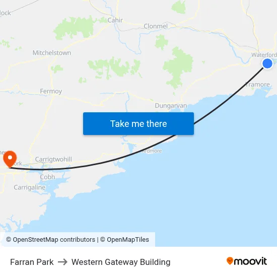 Farran Park to Western Gateway Building map