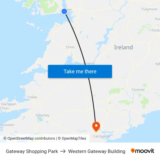 Gateway Shopping Park to Western Gateway Building map