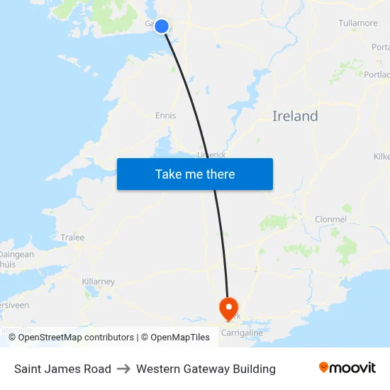 Saint James Road to Western Gateway Building map