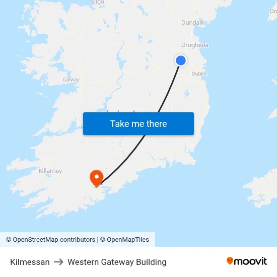 Kilmessan to Western Gateway Building map