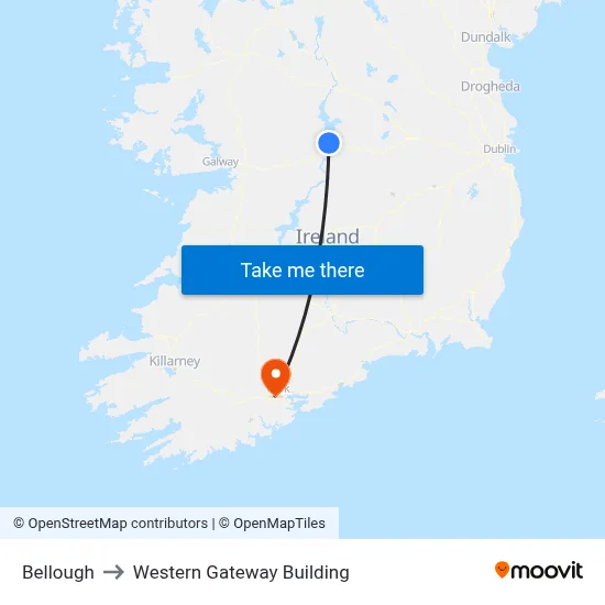 Bellough to Western Gateway Building map