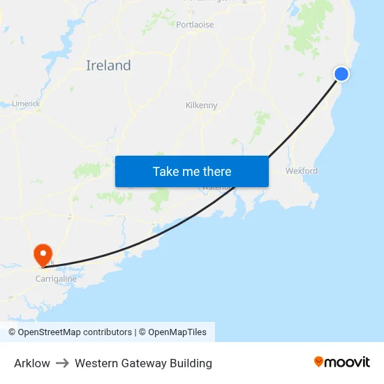 Arklow to Western Gateway Building map