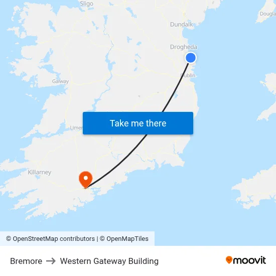 Bremore to Western Gateway Building map