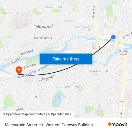Maccurtain Street to Western Gateway Building map