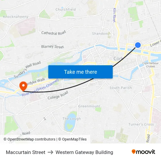 Maccurtain Street to Western Gateway Building map