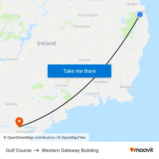 Golf Course to Western Gateway Building map