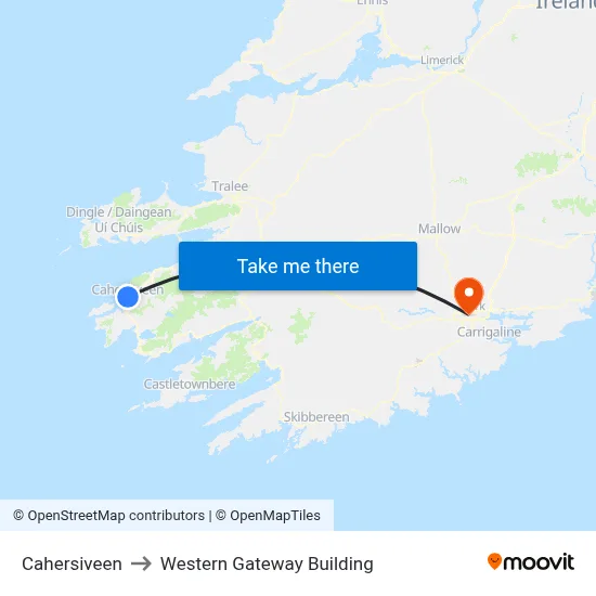 Cahersiveen to Western Gateway Building map