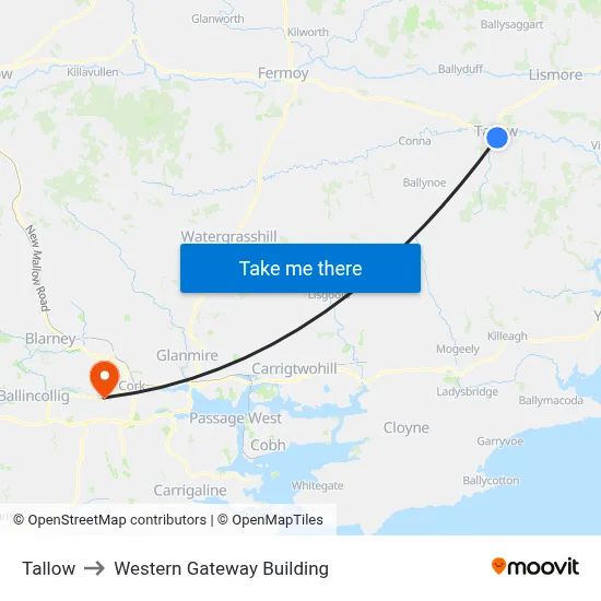 Tallow to Western Gateway Building map