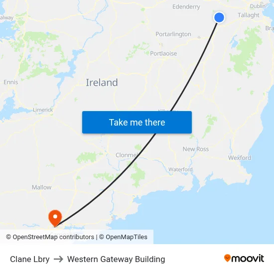 Clane Lbry to Western Gateway Building map