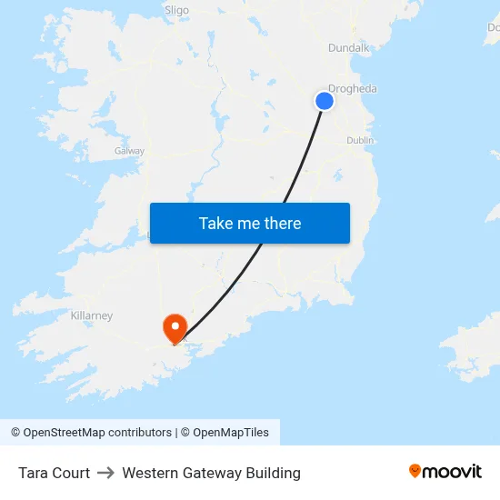 Tara Court to Western Gateway Building map
