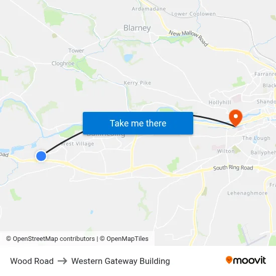 Wood Road to Western Gateway Building map