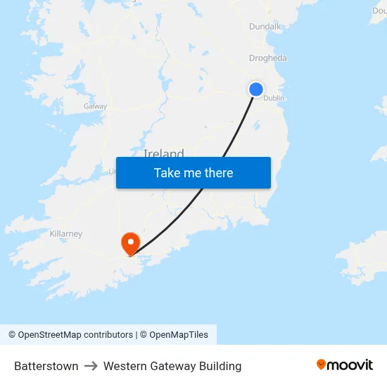 Batterstown to Western Gateway Building map