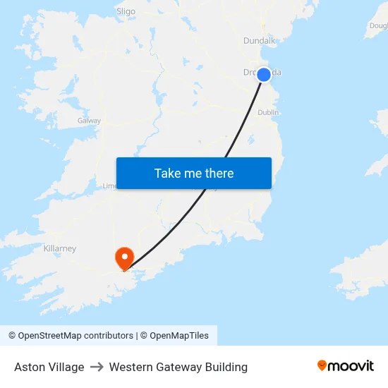Aston Village to Western Gateway Building map