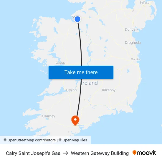 Calry Saint Joseph's Gaa to Western Gateway Building map