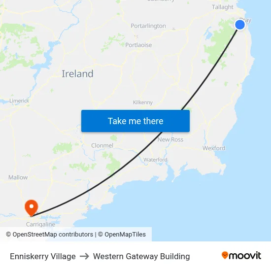 Enniskerry Village to Western Gateway Building map