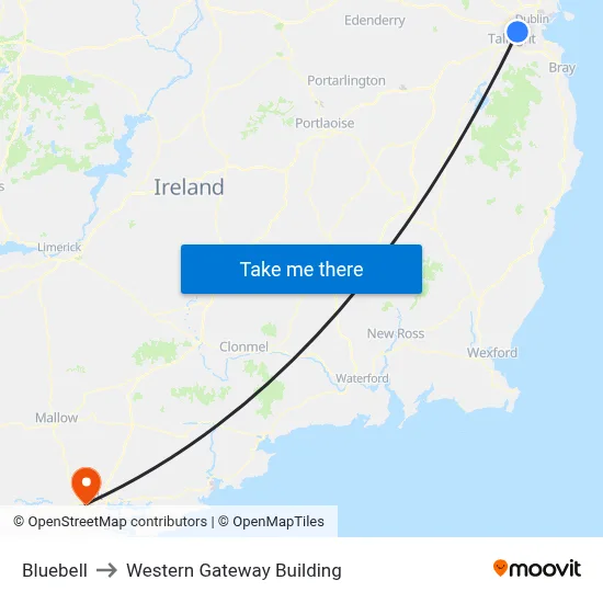 Bluebell to Western Gateway Building map