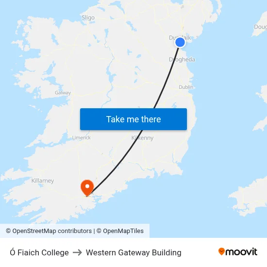 Ó Fiaich College to Western Gateway Building map