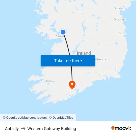 Anbally to Western Gateway Building map